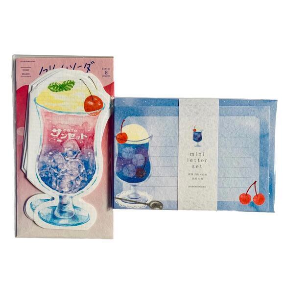 Other - Furukawashiko Cream Soda Letter Sets, Textured Washi Paper Kawaii Stationery